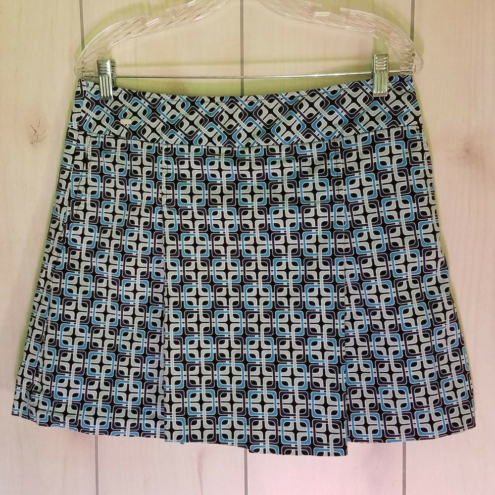 Lizgolf Skort Size 10 Blue Black Front Back Pockets Tennis Tenniscore Pickleball